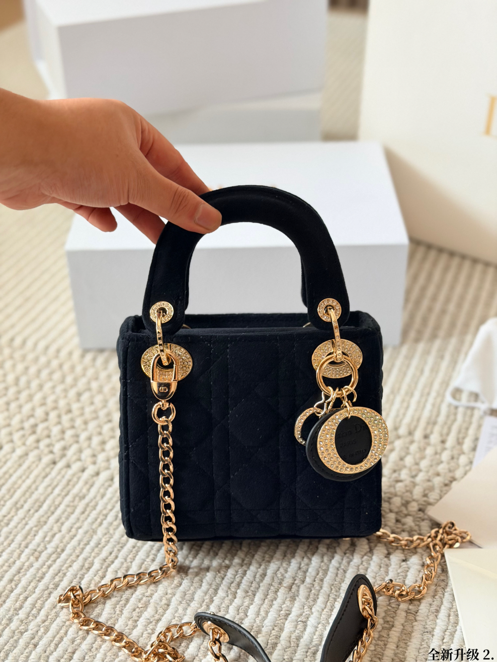 DEM347 New arrive fashion black red orange white blue color bag for woman beautiful gift to choose 17cm