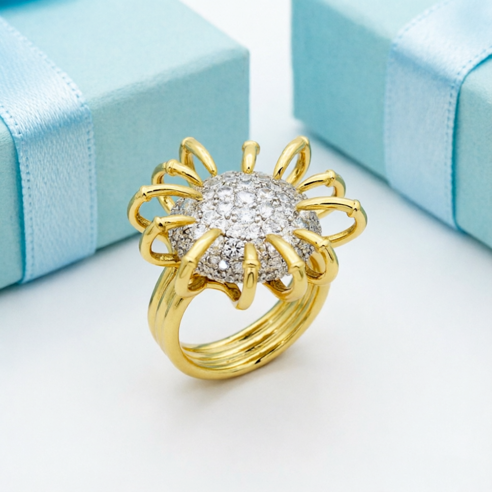 TEM52 Fashionable gold gemstone design exquisite ring women's jewelry the best choice for gift giving 6# 7# 8# 9#