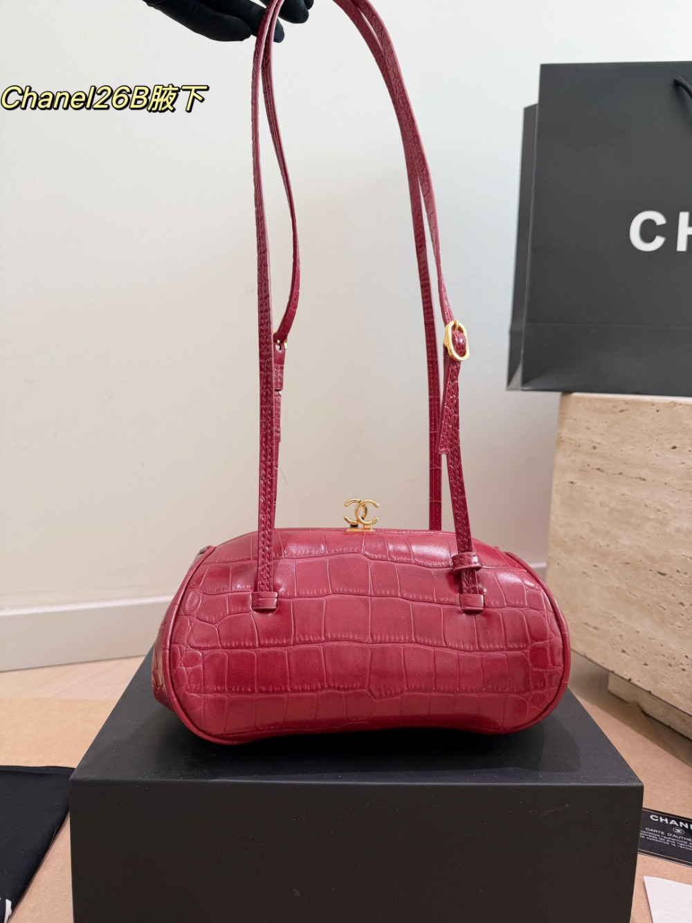 CEM488 New arrive fashion black red coffee bag for woman hands bag beautiful gift to choose gift 23x12cm