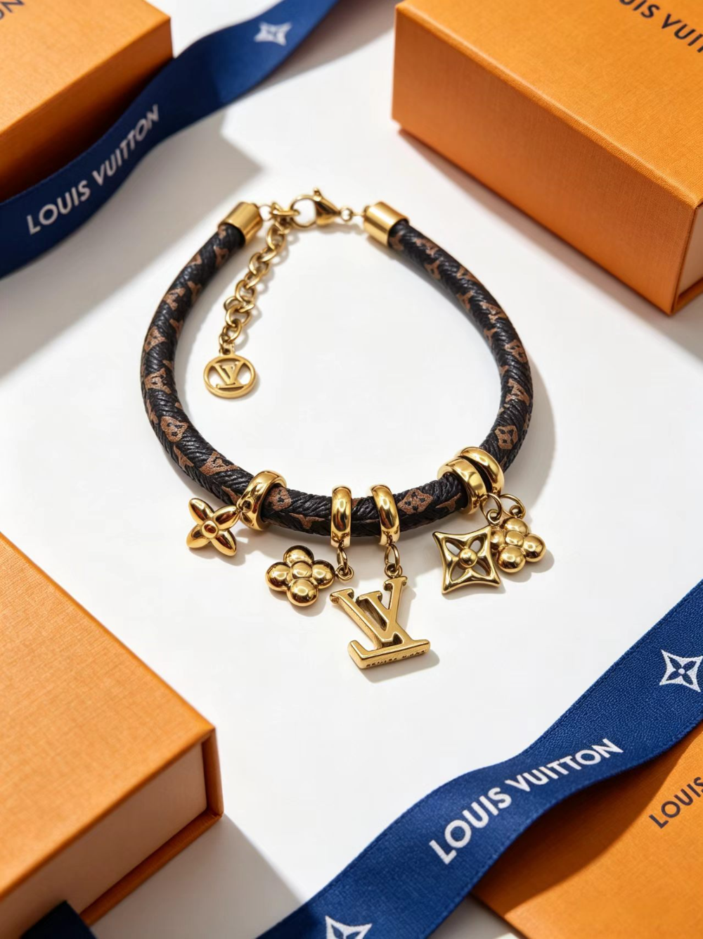 LEM657 New trendy European-style titanium bracelet with letter pendant suitable as a couple's accessory for ladies
