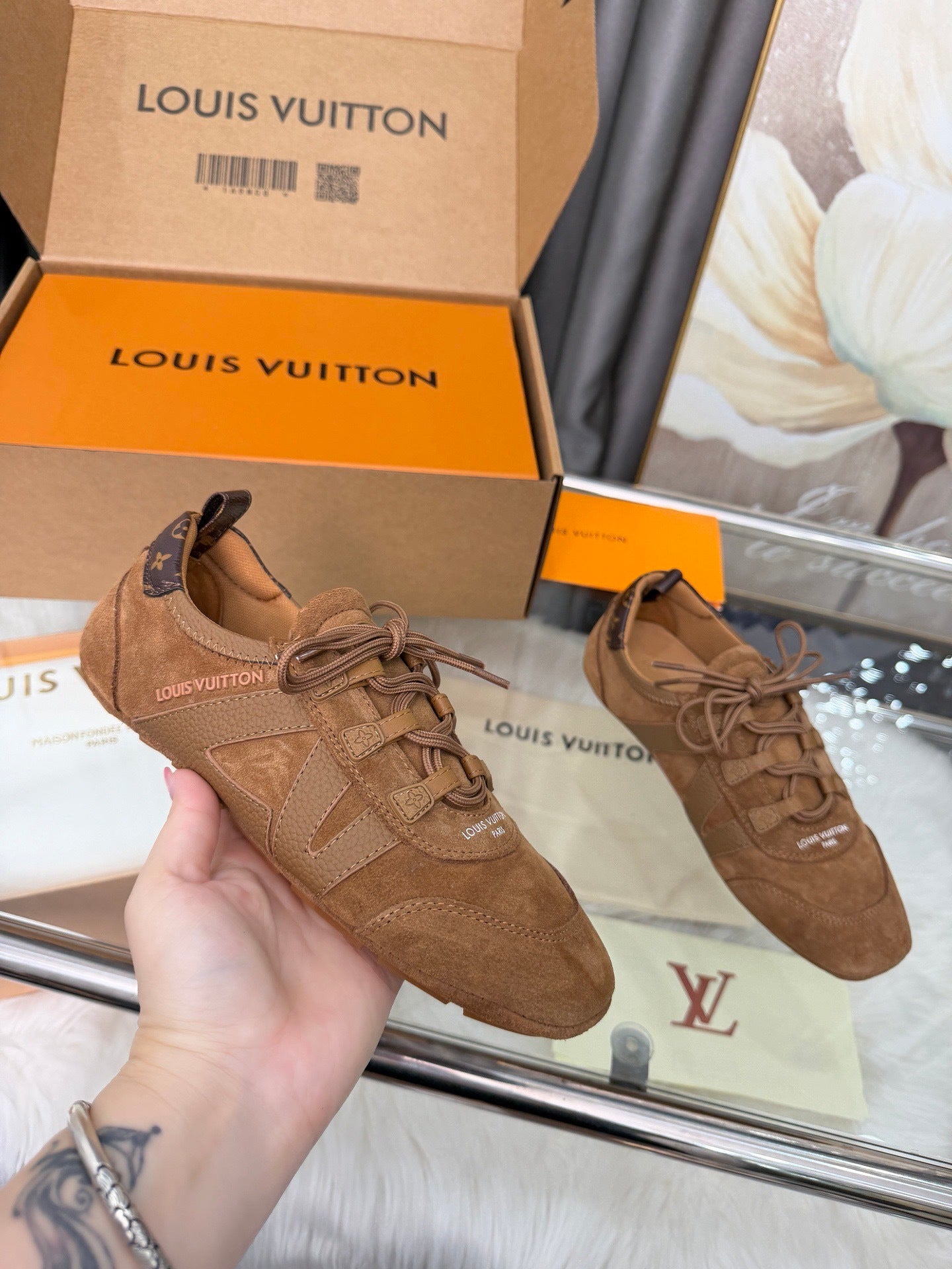 LEM381 Designer Shoes trainer women Sneakers shoes for women pink brown green color high quality size 35 to 41
