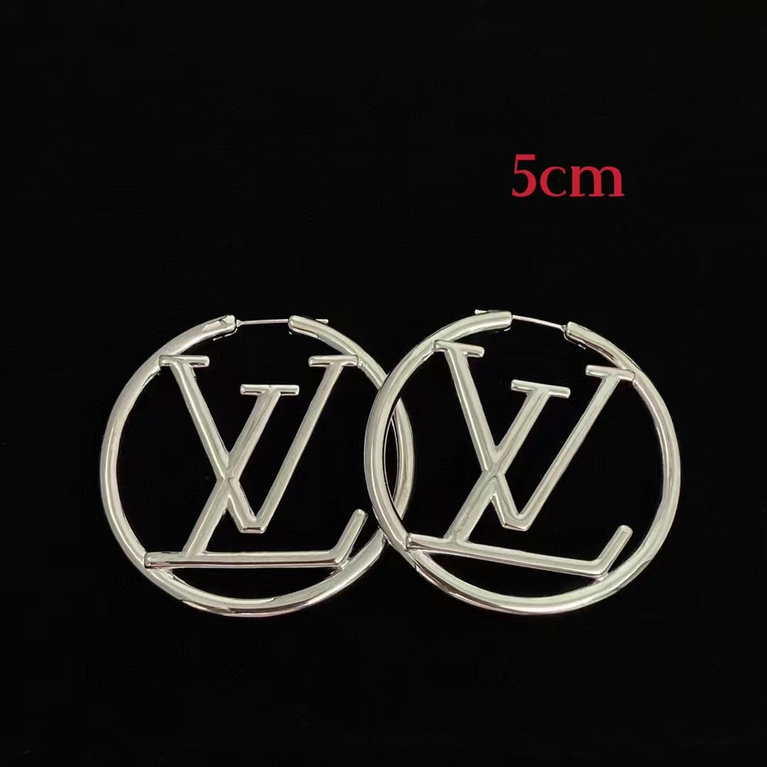 LEM345 New arrive fashion gold and silver color big earring for woman jewelry beautiful jewelry to choose gift 3cm 4cm 5cm