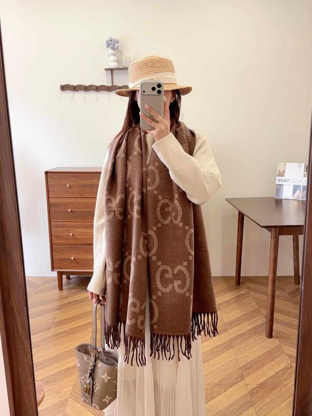 GEM192 new arrive Hot sale brown khaki color fashion beautiful scarf for woman gift to choose size 180*60cm