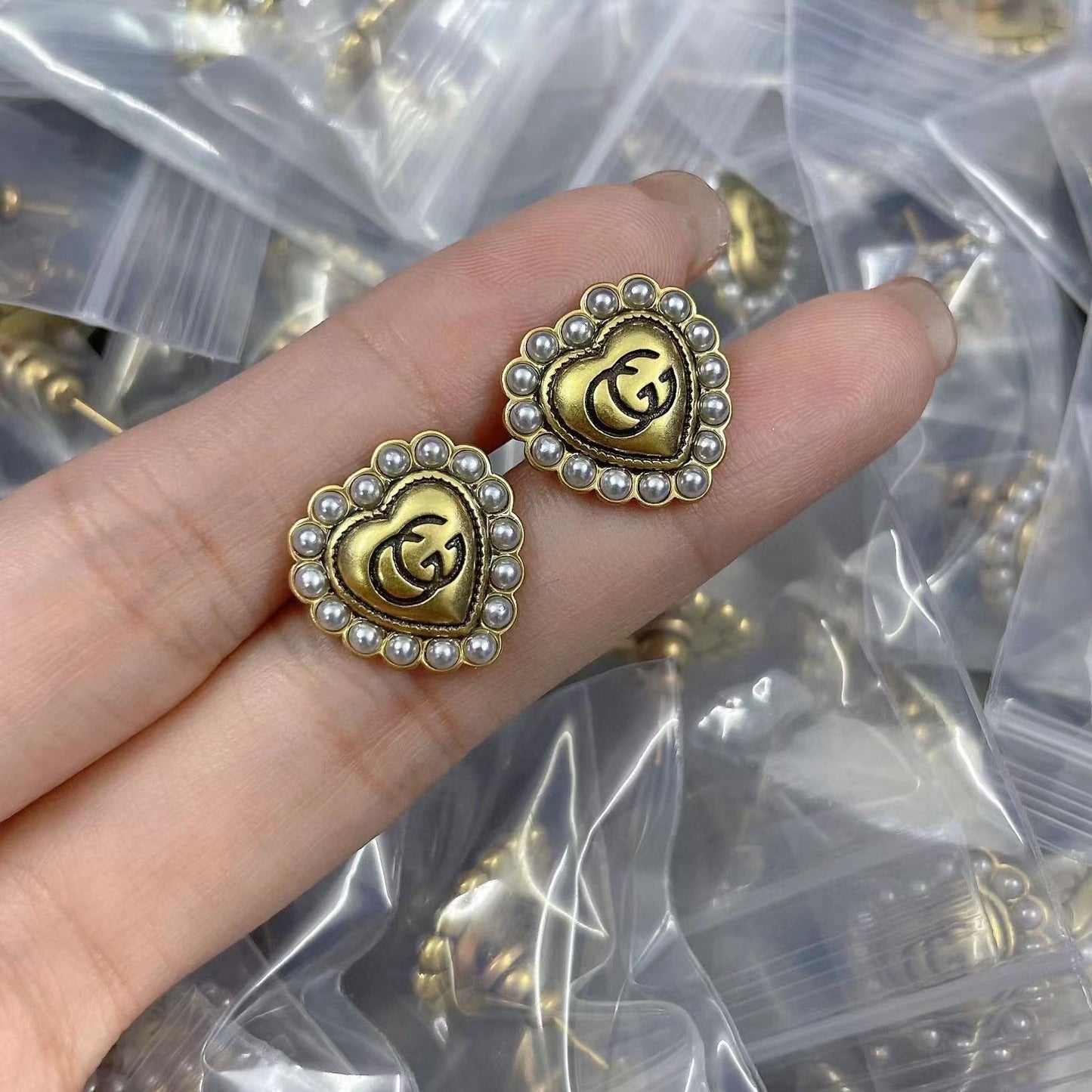 DEM152 Hot sale new arrive fashion gold color heart earring for woman jewelry gift to choose