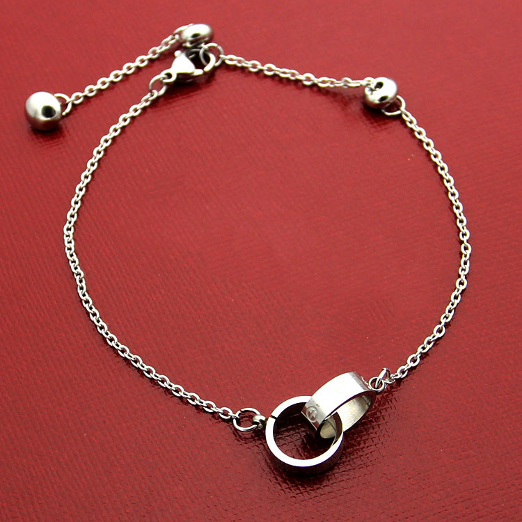 CB510 Hot sale 316L Fashion Stainless Steel Double annulation bracelet&bangle