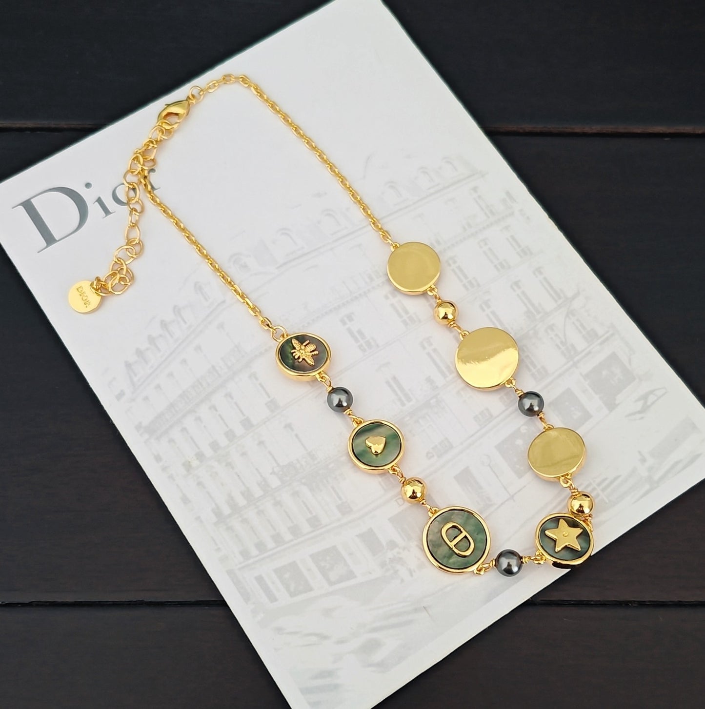 DEM286 New Arrive Fashion with Diamond Stars Pearl Necklce for Woman Brass Material Jewelry To Choose Gift