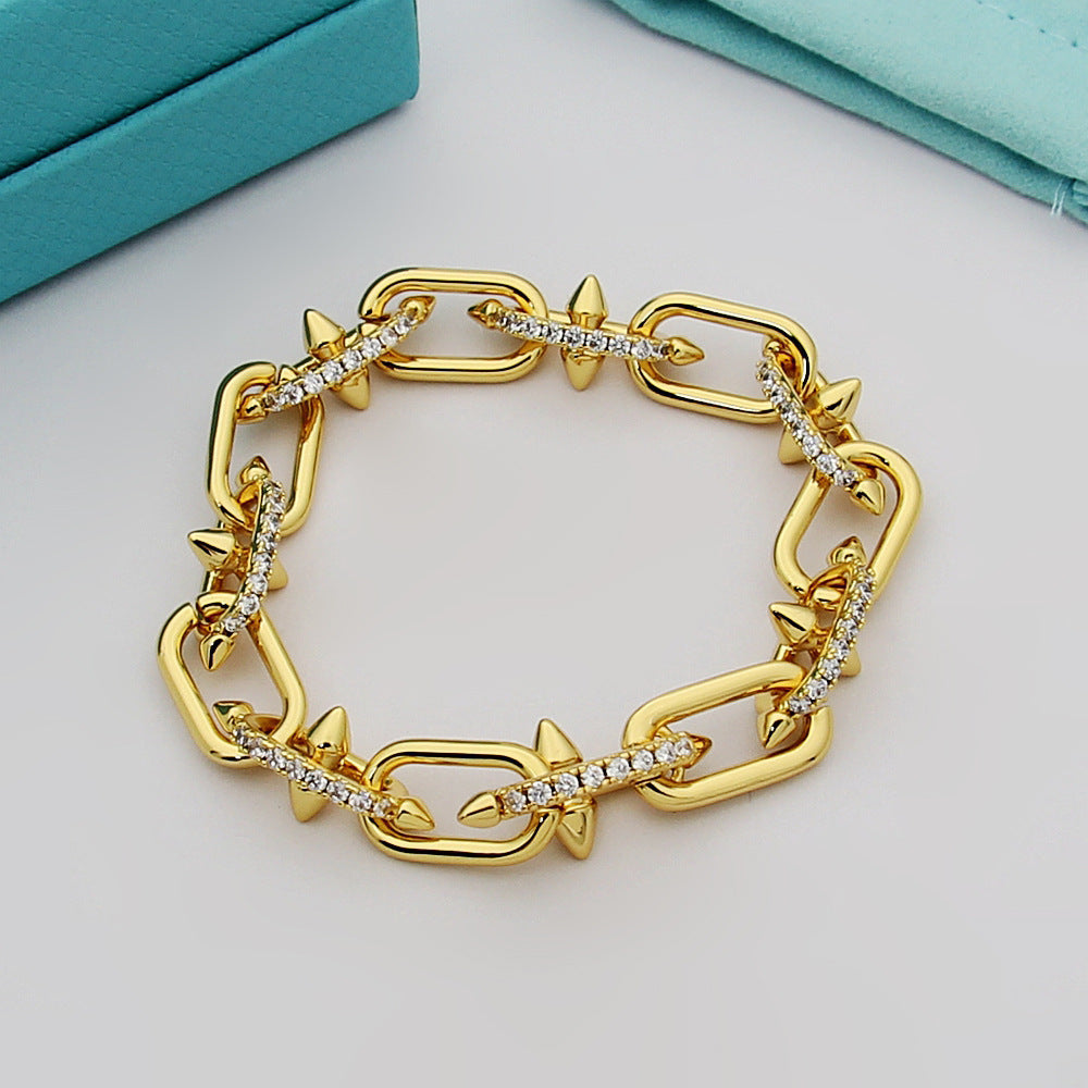 TEM02 Full diamond Bracelets for women Bangles men charm bracelet Couple Jewelry