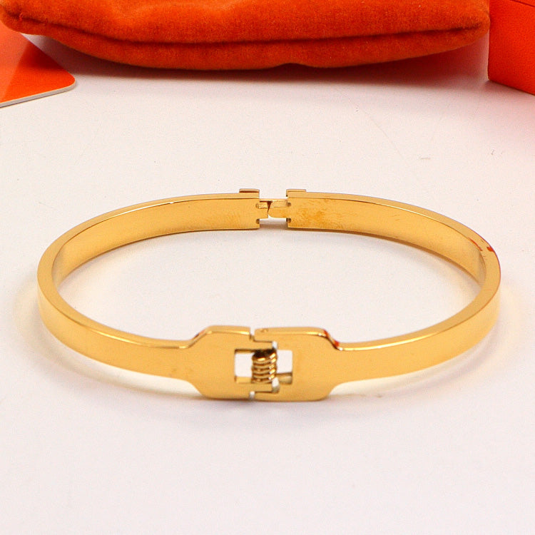 HEM80 New arrive Fashion Stainless Steel Shell bracelet gold silver color bracelet bangle Bague Femme for woman gift