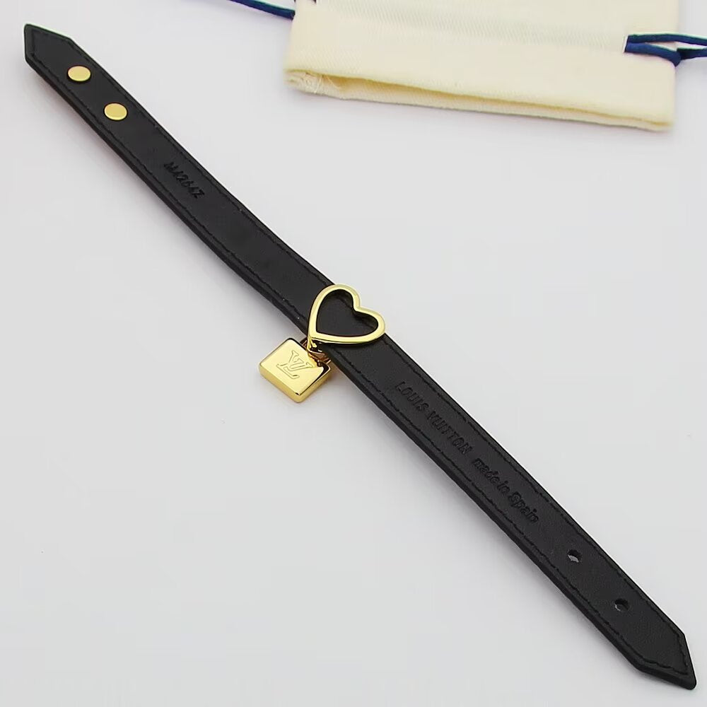 LEM261 Luxury Designer Jewelry Leather 18K Gold Plated Stainless steel Bracelet men Womens Wedding Gifts