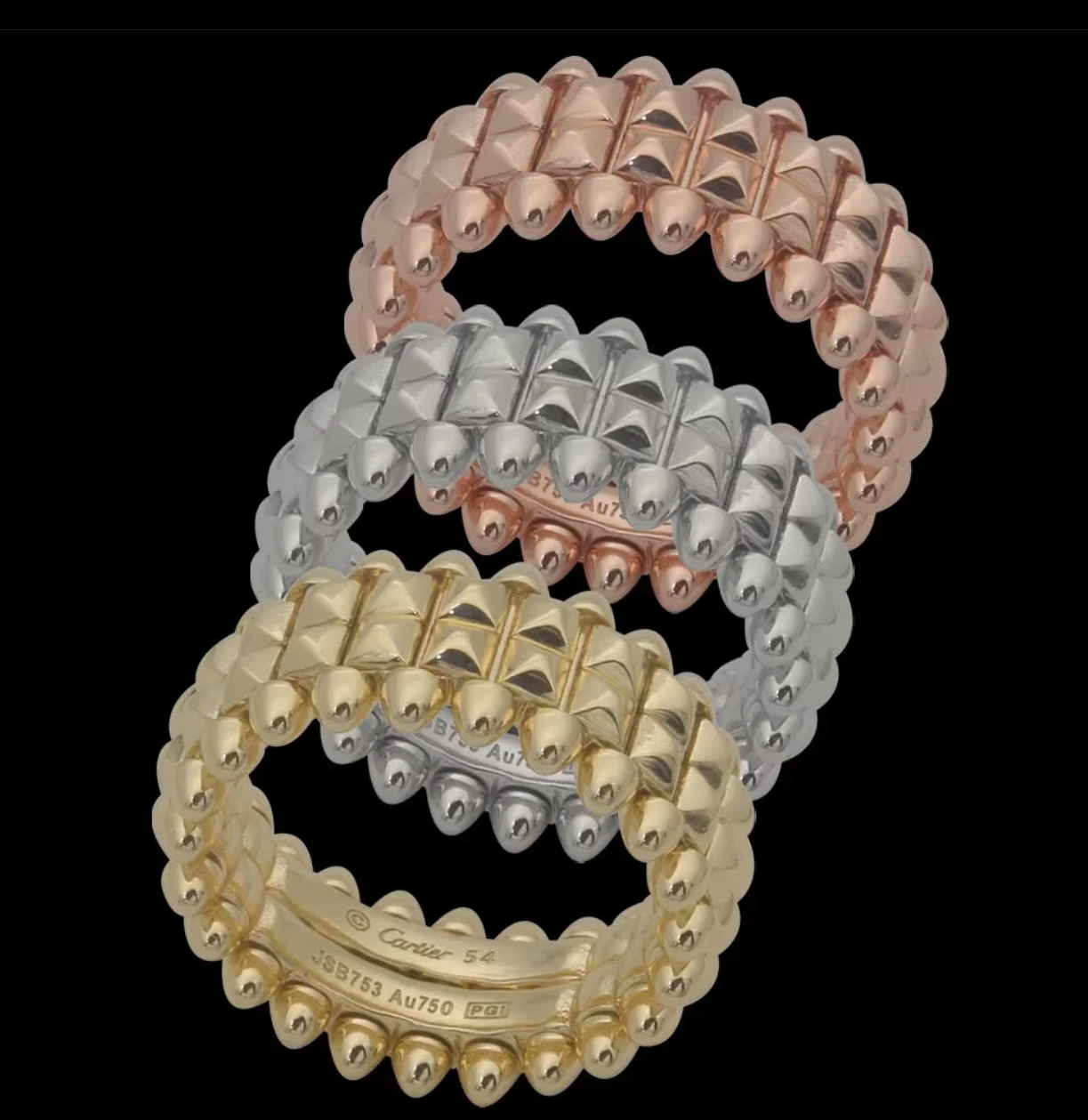 CREM225 Hot Sale Fashion Love 2Row Nail Rings for Women Men Jewelry Couples Cubic Zirconia Wedding Rings Bague Femme