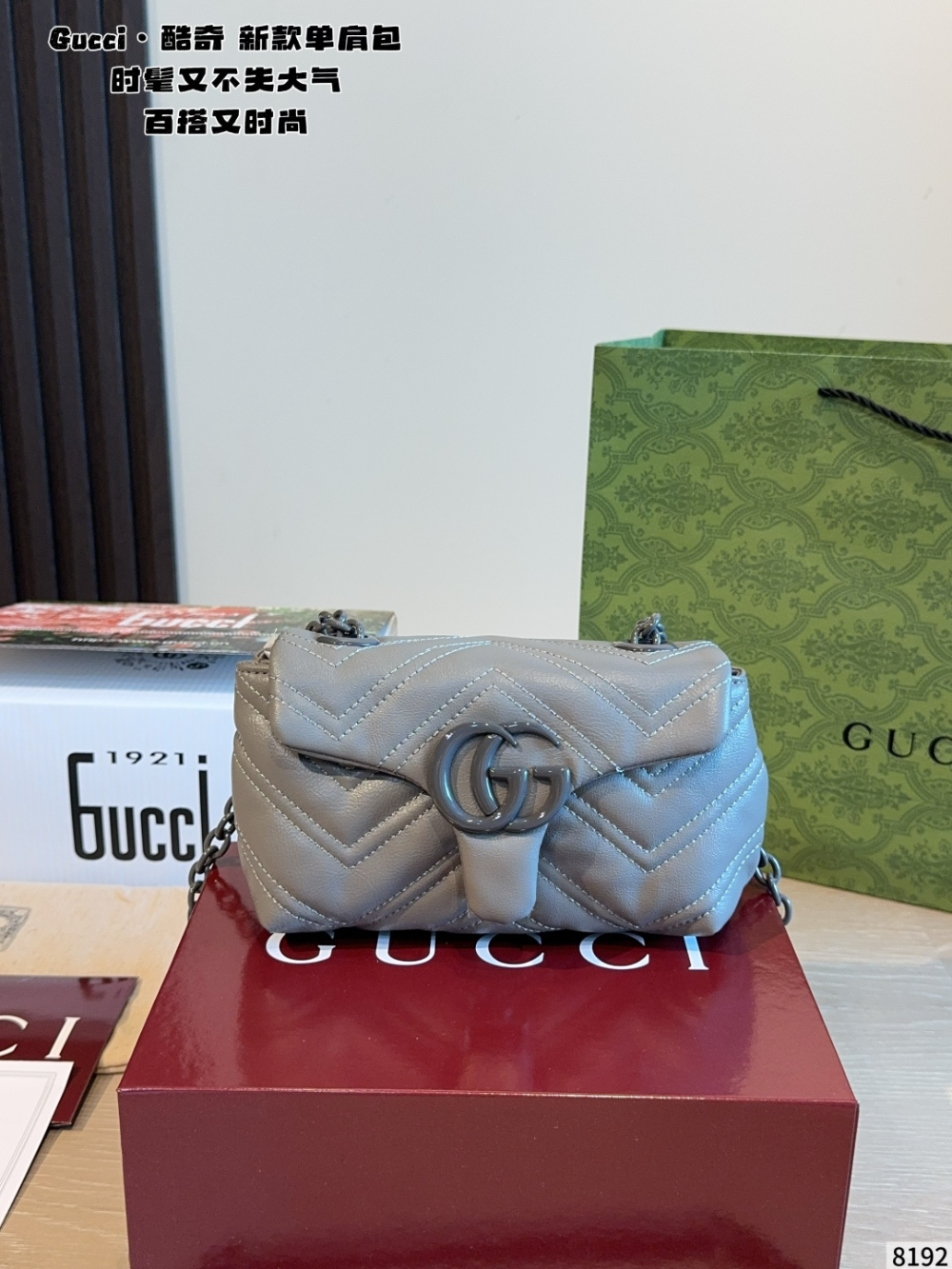 GEM186 New arrive fashion black white grey color bag for woman beautiful gift to choose gift size to choose 18*7*11cm