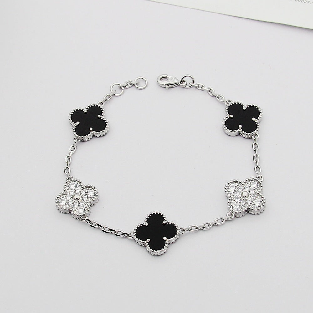 VEM32 Hot Sale Fashion 18k Akin Gold 4 Flowers Bracelet&bangle for Woman Size Jewelry Gift