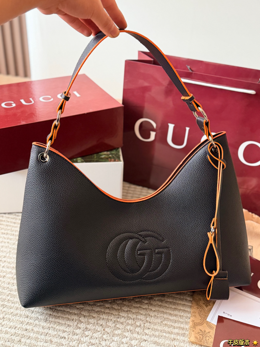 GEM276 New arrive fashion black brown red orange khaki bag for woman hands bag beautiful gift to choose gift 42x19cm