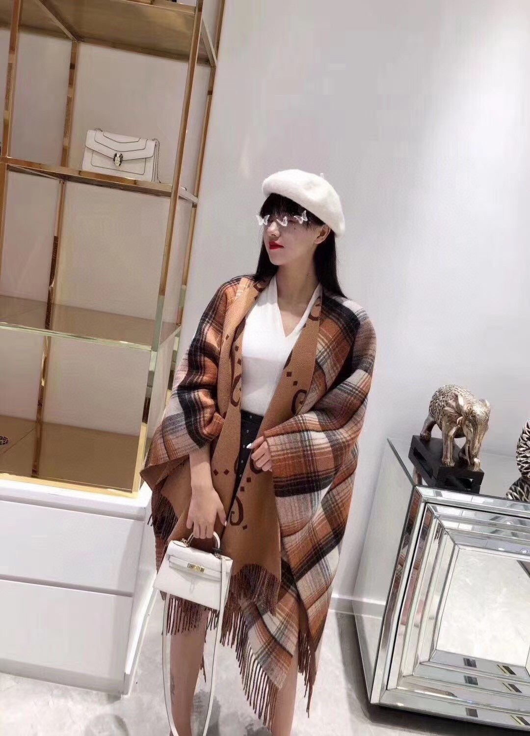 GEM109 Classic Women Man Designer Scarf 100% Cashmere Scarves For Winter Warm Womens and mens Long Wraps Size 145x185cm