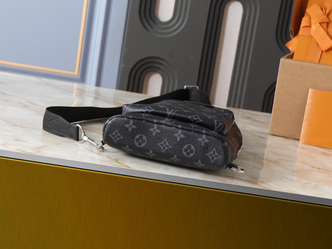 LEM331 Hot sale fashion black brown bag for woman and men Diagonal cross bag gift size 20*42*6cm