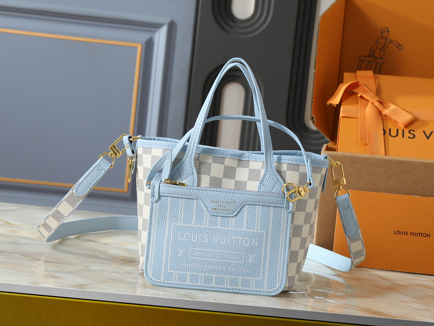 LEM491 New arrive fashion blue bag for woman hands bag beautiful gift to choose gift 2 size
