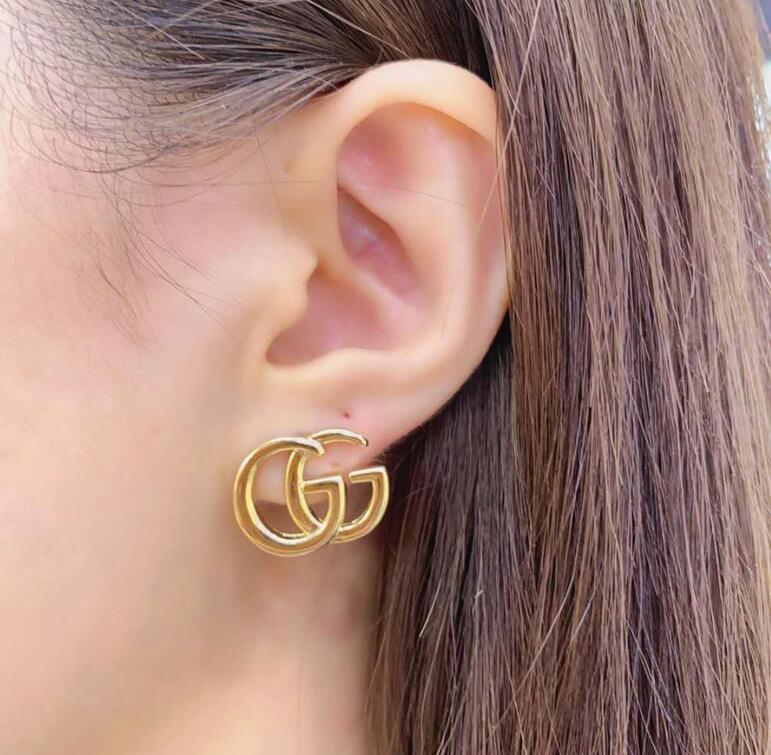 KR33 New Fashion Titanium steel Gold earring beautiful for Women Couples Cubic Zirconia