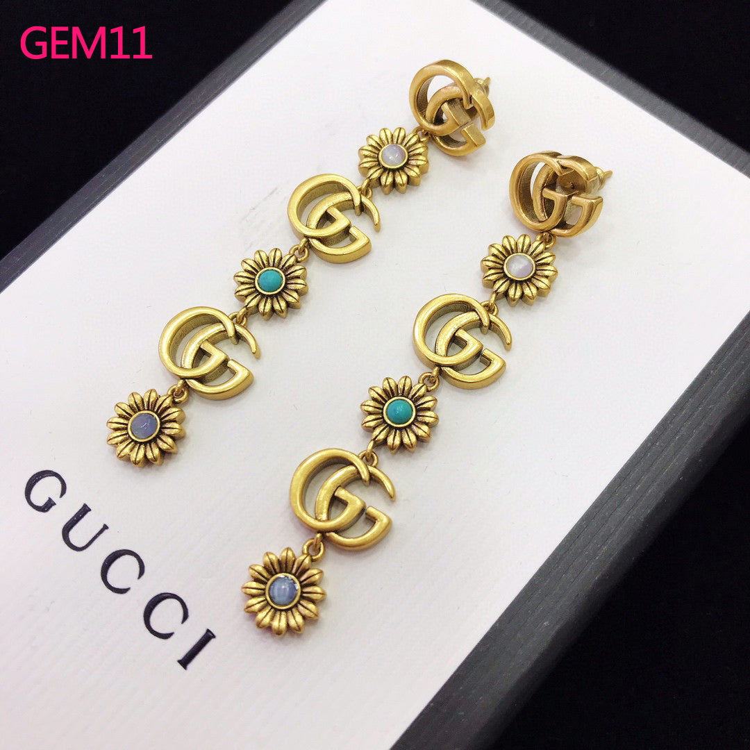 GEM11 New arrive fashion gold color long earring for woman beautiful jewelry to choose gift