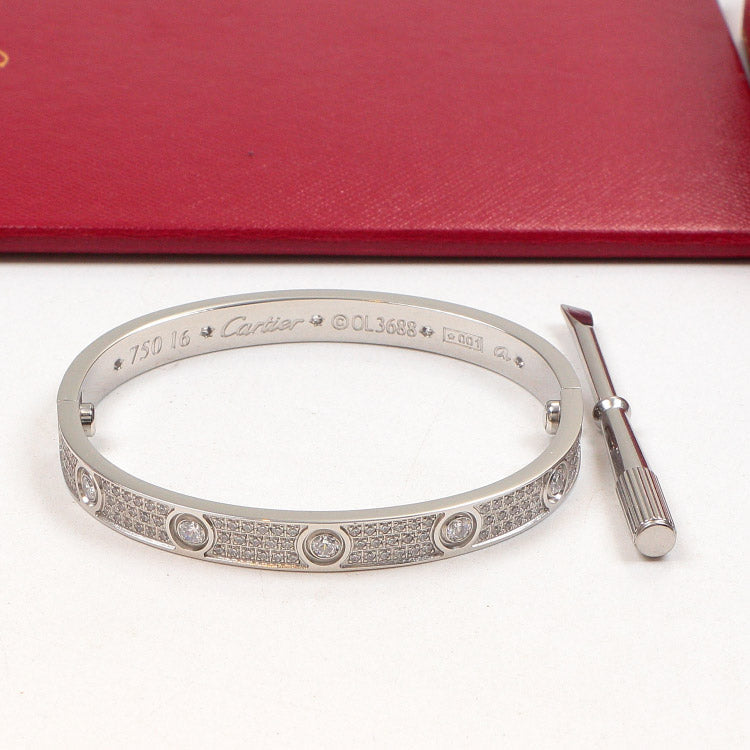 CB107 Hot sale 316L Fashion Stainless Steel bracelet&bangle with full cz bangle for woman size