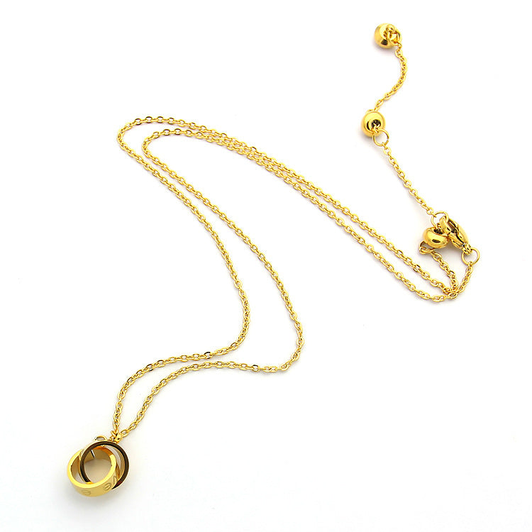 CN81 Double rope Necklace Titanium Steel Rose Gold Charm Bracelets for Women Jewelry