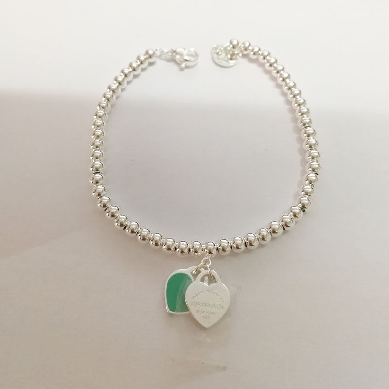 TB10 New Fashion Titanium steel Heart bracelet bangle for Women gift Couples Cubic Zirconia Wedding