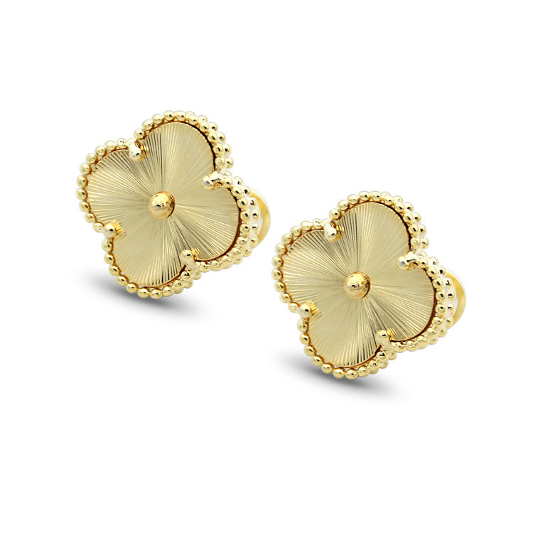 FY50 New Fashion Titanium steel 3 color earring for Women Charm flower bangle Couples gift