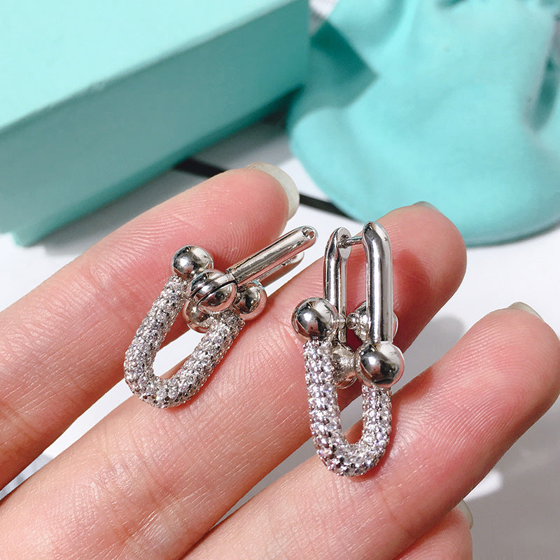 DFEM04 New arrive Fashion Design Full crystal earring 3color to choose For Women Jewelry