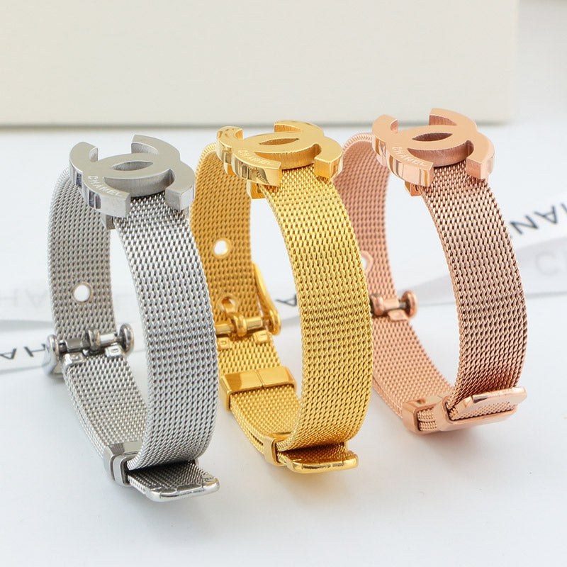 CB04 Titanium steel fashion bracelets bangle for woman man size jewelry for woman gift