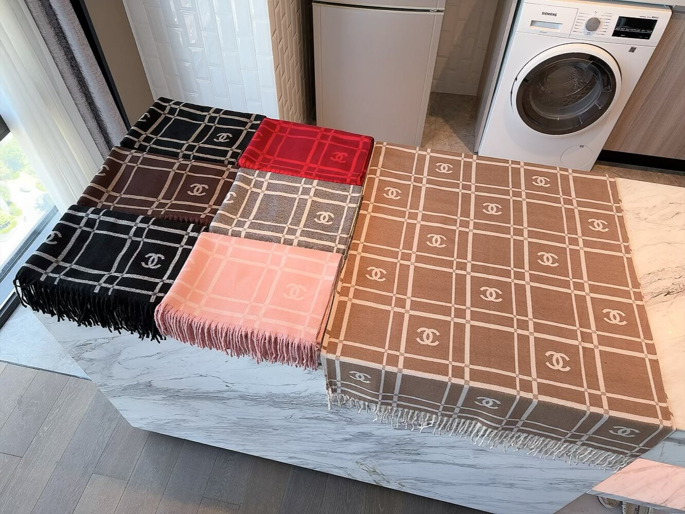 CEM177 Designer Scarf Silk wool viscose fiber Cotton Blend Women Fashion Silks Scarf Designers Scarves luxury Silk color-blocking fringed edges