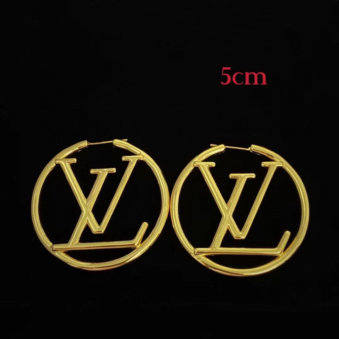 LEM345 New arrive fashion gold and silver color big earring  for woman jewelry beautiful jewelry to choose gift 3cm 4cm 5cm
