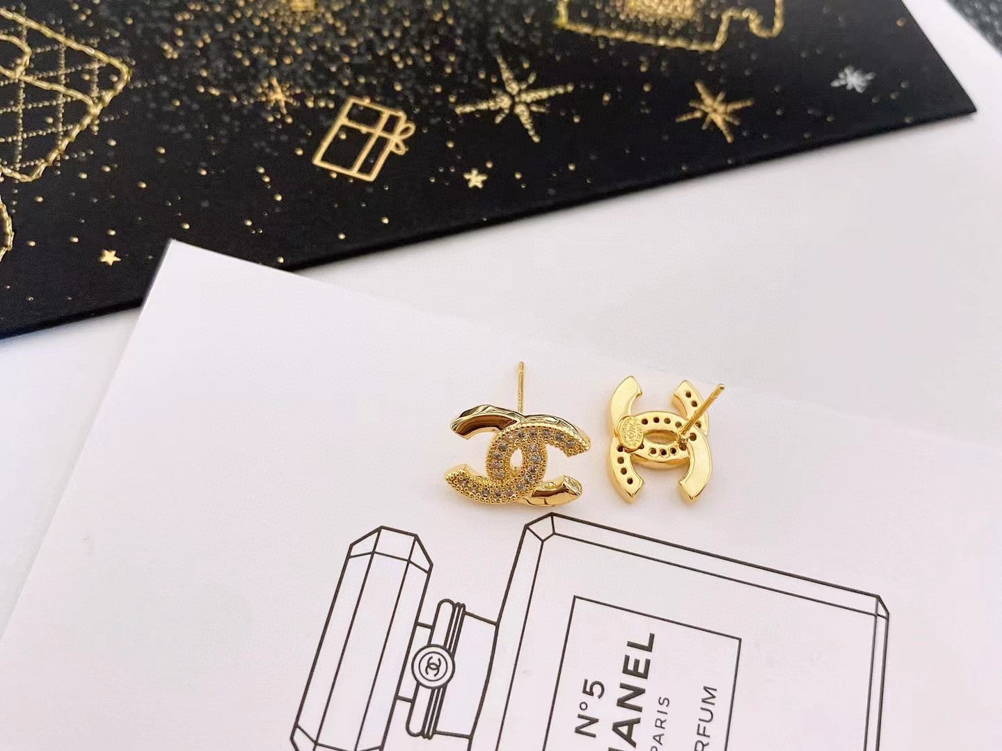 CEM253  New Arrive Gold and Silver  Color Earring Fashion Design with Diamond Earring Charm for Women Jewelry