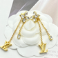 LEM395 New Arrive Fashion Gold Color Long Tassel letters Earring  for Woman Jewelry Beautiful Jewelry To Choose Gift No with Box