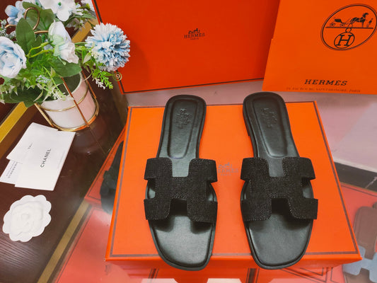 HEM107 New arrive fashion blue and black color H shose for woman beautiful Slippers gift to choose