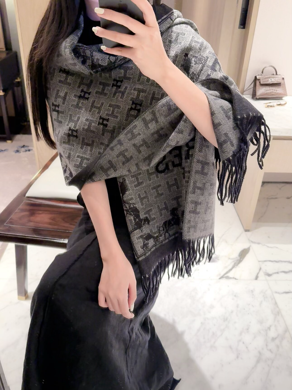 HEM129 new arrive  Hot sale brown grey color fashion beautiful  scarf  for woman gift  to choose size 180*65cm