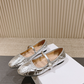DEM346 Designer women's shoes women's flat shoes silver colors high quality sizes 35 to 42