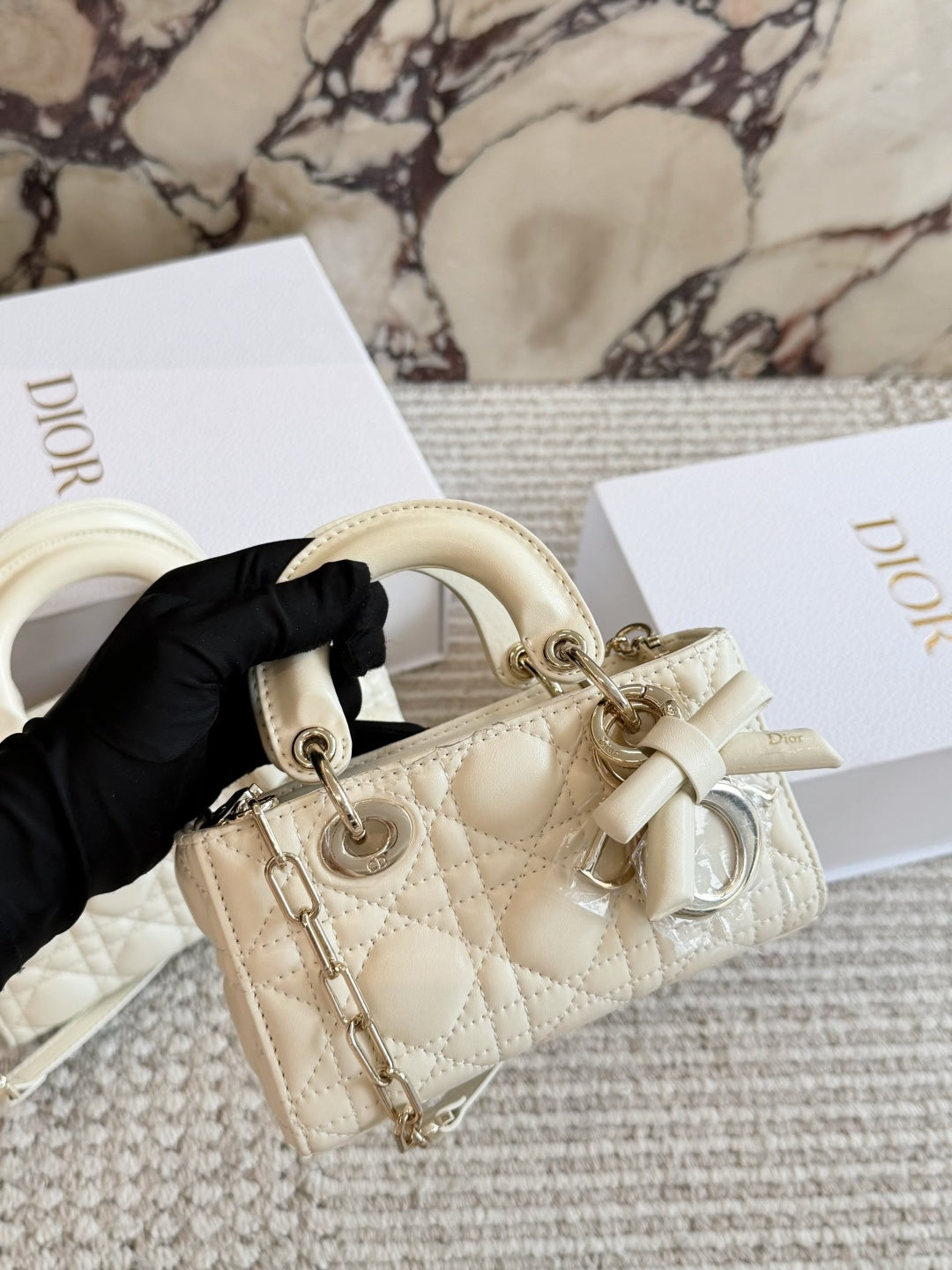 DEM302 New Designer Classic diamond-patterned bow handbag black white pink color women bag