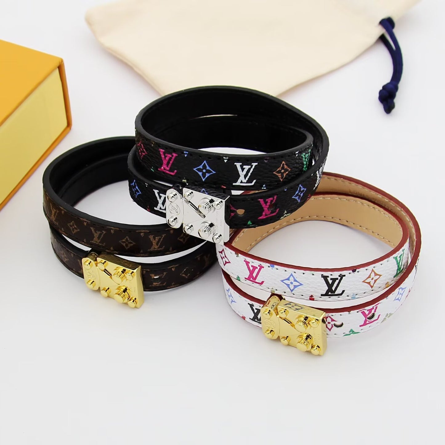 LEM311 Classic bracelet Brand Designer leather flowers Love bracelet bangles Promise Jewelry
