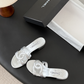CEM312 New trendy slippers featuring a simple double-ring design are elegant and versatile perfect for summer and available in multiple colors