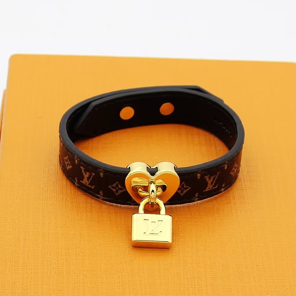 LEM261 Luxury Designer Jewelry Leather 18K Gold Plated Stainless steel Bracelet men Womens Wedding Gifts