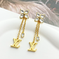 LEM395 New Arrive Fashion Gold Color Long Tassel letters Earring  for Woman Jewelry Beautiful Jewelry To Choose Gift No with Box