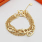 HEM85 Fashion  Stainless Steel 20CM Color Bracelet Gold Silver Color Bracelet Bangle Bague Femme for Woman Gift