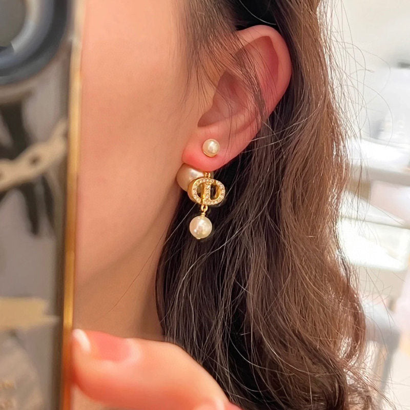 DEM276 New Arrive Fashion  Hot Sale  with Diamond Pearl Earring  for Woman Jewelry To Choose