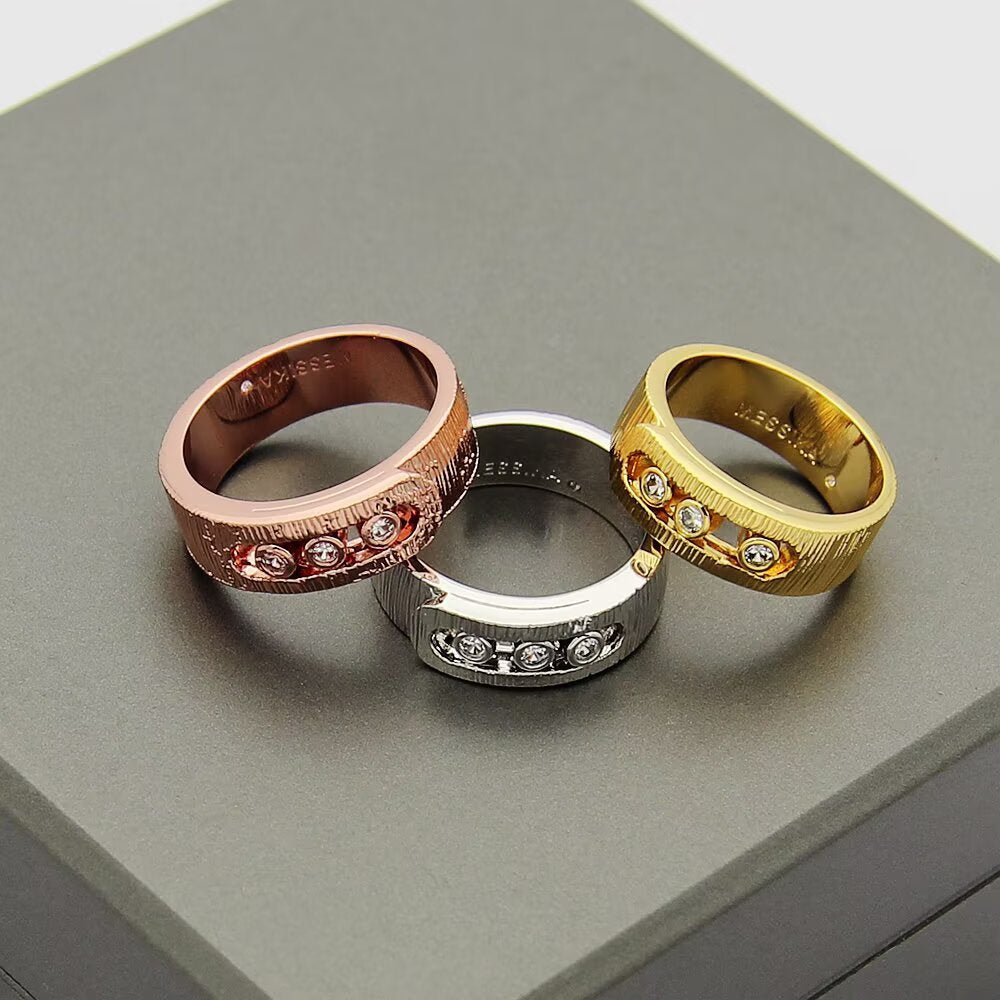 MEM13 luxury designer Love Ring Titanium Steel Classic gold ring Jewellery Men and Women Couples Wedding Ring Valentine's Day Gift