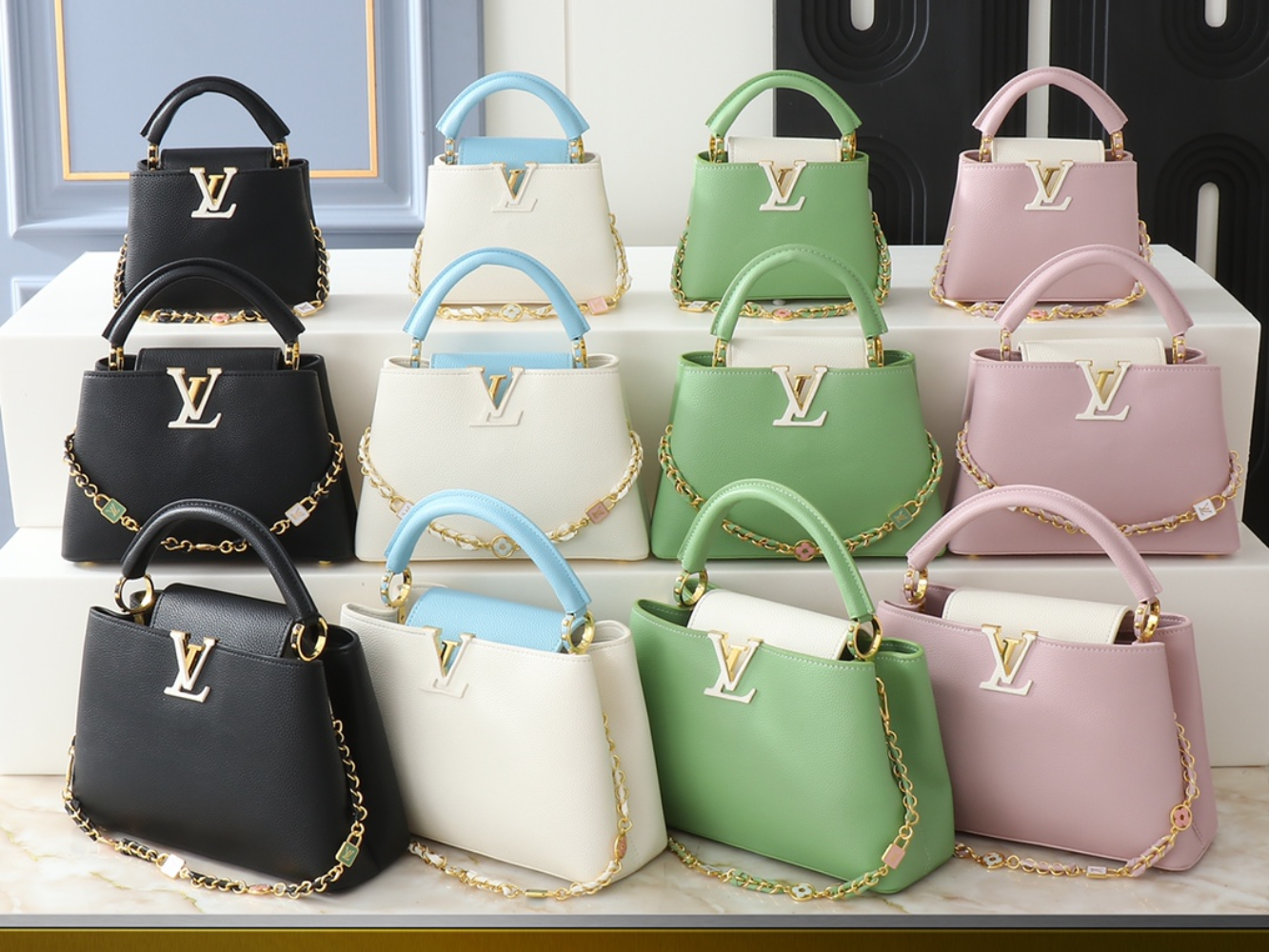 LEM512 New arrive fashion black white green pink bag for woman hands bag beautiful gift to choose gift 3 size