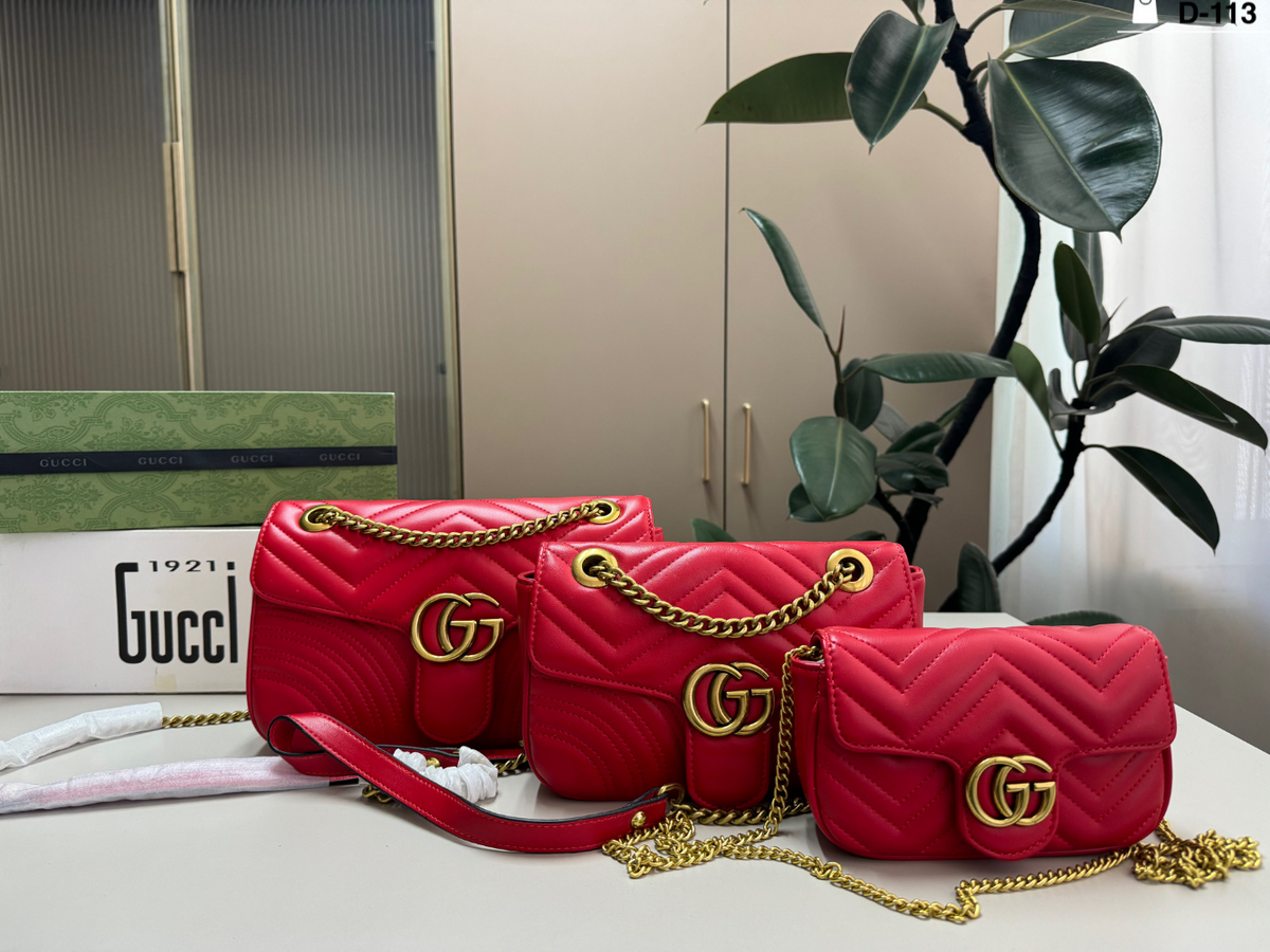 GEM239 New arrive fashion black red white deep red color bag for woman beautiful gift to choose 3 size