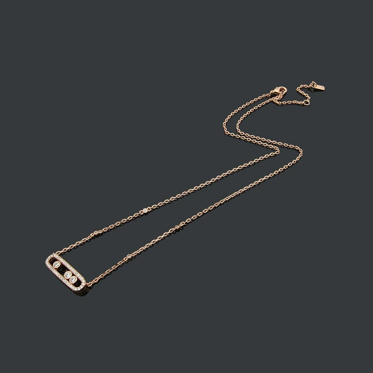MEM23 New Fashion Titanium steel Necklace for Women gift Couples Cubic Zirconia Wedding Necklace