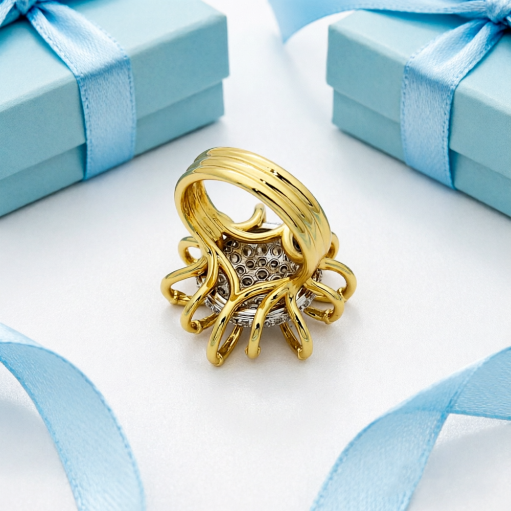 TEM52 Fashionable gold gemstone design exquisite ring women's jewelry the best choice for gift giving 6# 7# 8# 9#