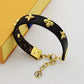 LEM266 Fashion Designers Bracelet Black Leather Boutique 18k Gold Plated cuff braceles bangles for men women gifts