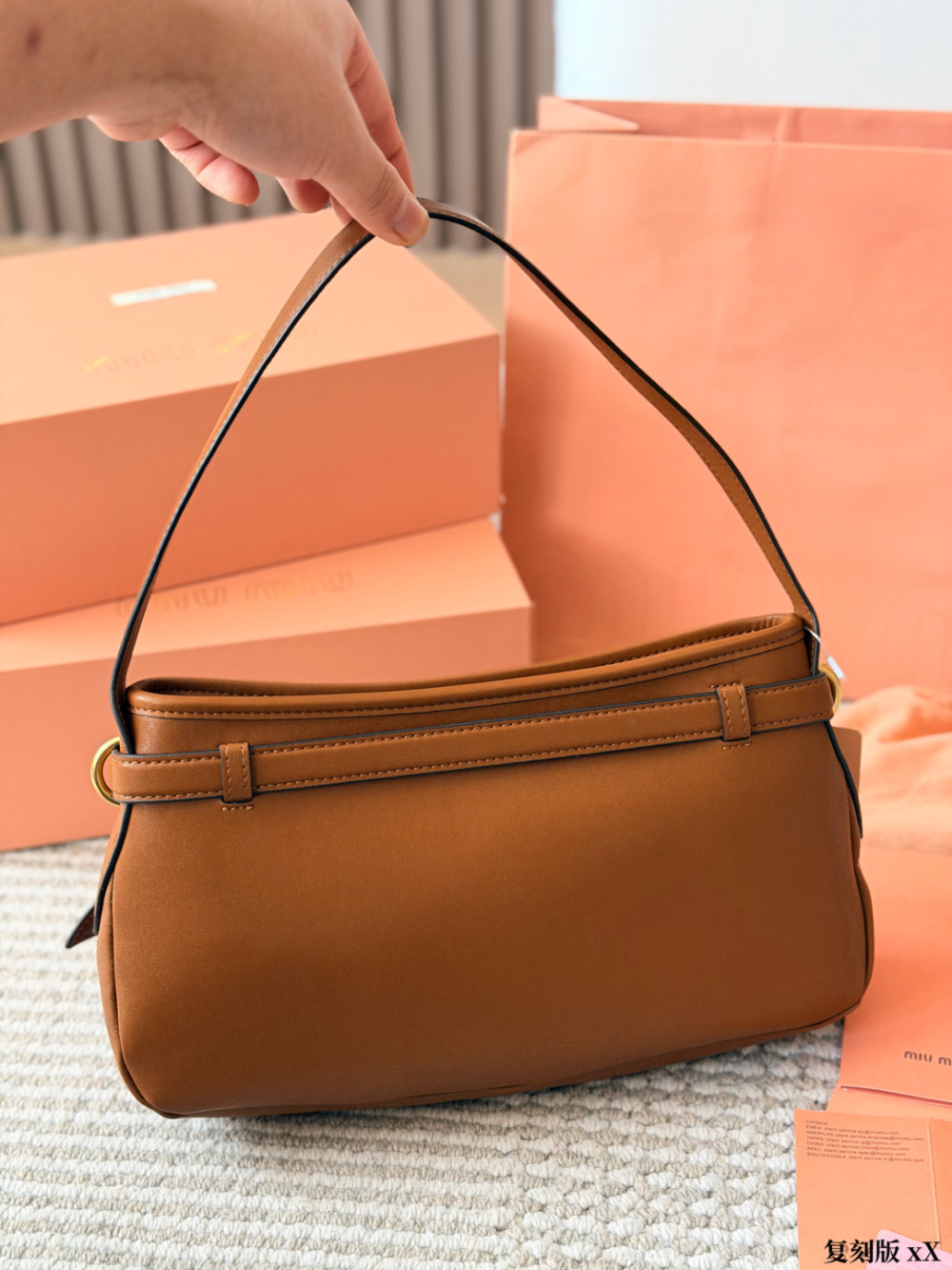 MIU04 New arrive fashion brown pink black beige color bag for woman beautiful gift to choose size  32*18cm