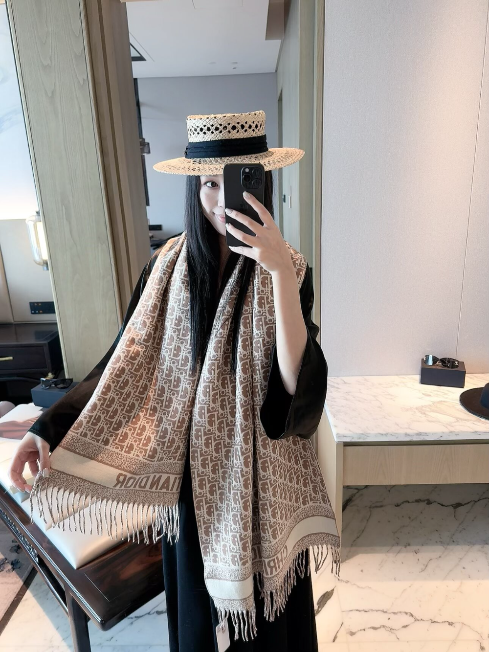 DEM380 new arrive  Hot sale grey brown color fashion beautiful  scarf  for woman gift  to choose